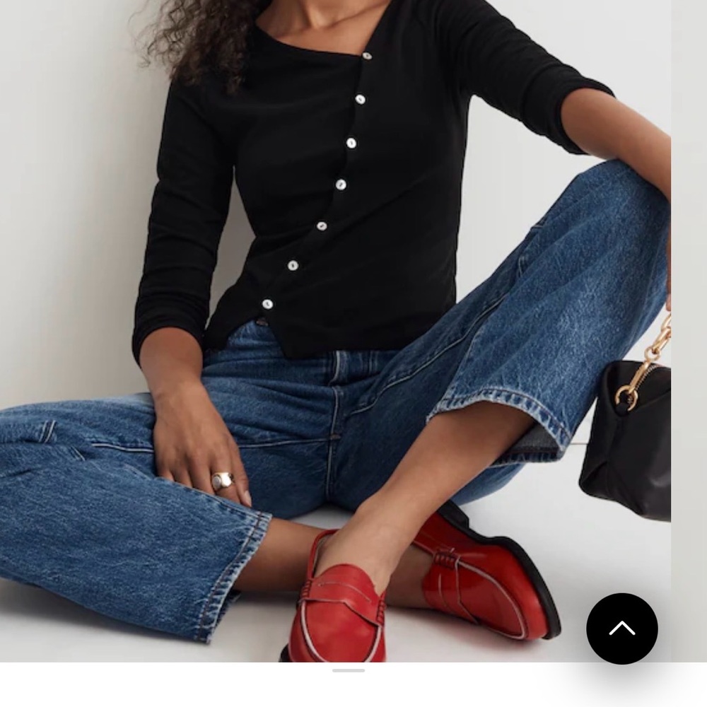 NWT Madewell Midnight Asymmetrical Button-Front Cardigan